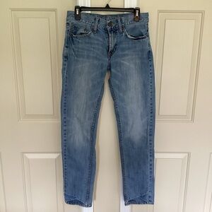 American Eagle Slim Straight Jeans Mens Tag 29x32 Blue Denim Fits 30x30